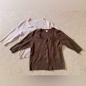 14th & Union 3/4 length button cardigan